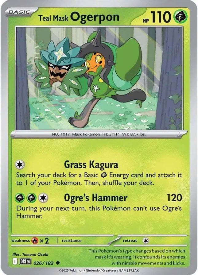 Teal Mask Ogerpon Uncommon • 026/182 Destined Rivals