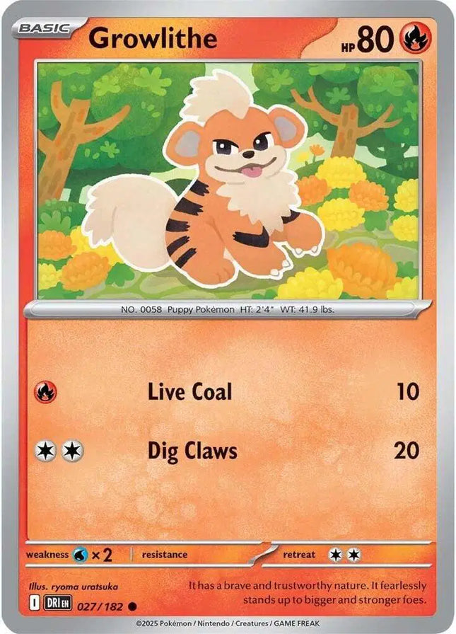 Growlithe Common • 027/182 Destined Rivals Reverse Holofoil