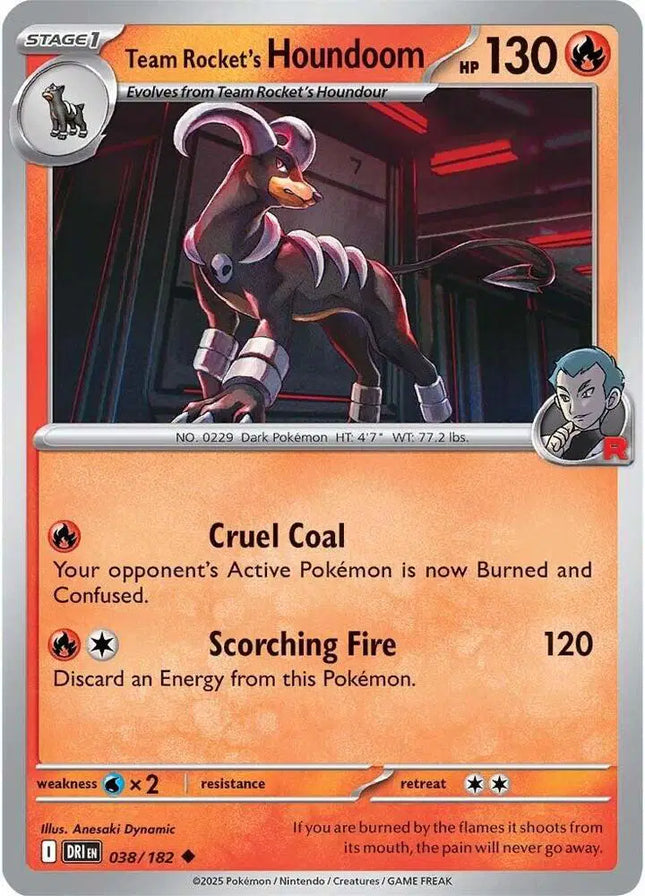 Team Rocket's Houndoom Uncommon • 038/182 Destined Rivals Reverse Holofoil