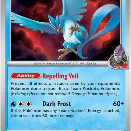 Team Rocket's Articuno Rare • 051/182 Destined Rivals Reverse Holofoil
