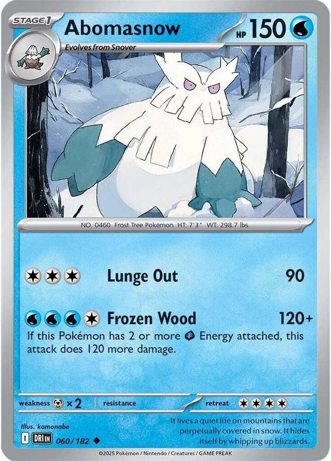 Abomasnow Destined Rivals Uncommon 060/182 Reverse Holofoil