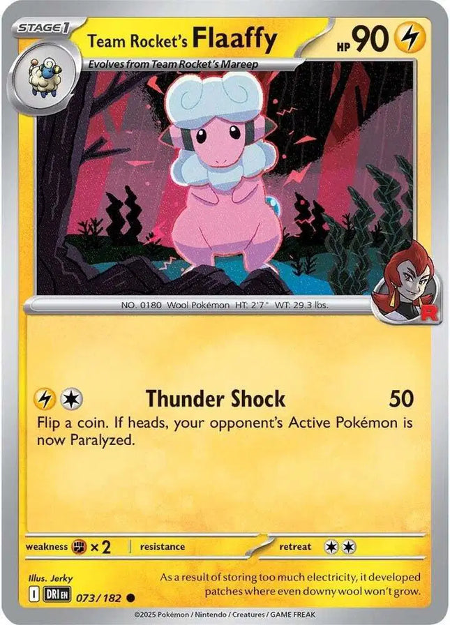 Team Rocket's Flaaffy Destined Rivals Common 073/182 Reverse Holofoil