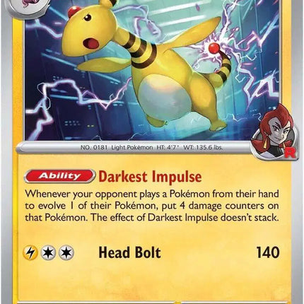 Team Rocket's Ampharos Uncommon • 074/182 Destined Rivals