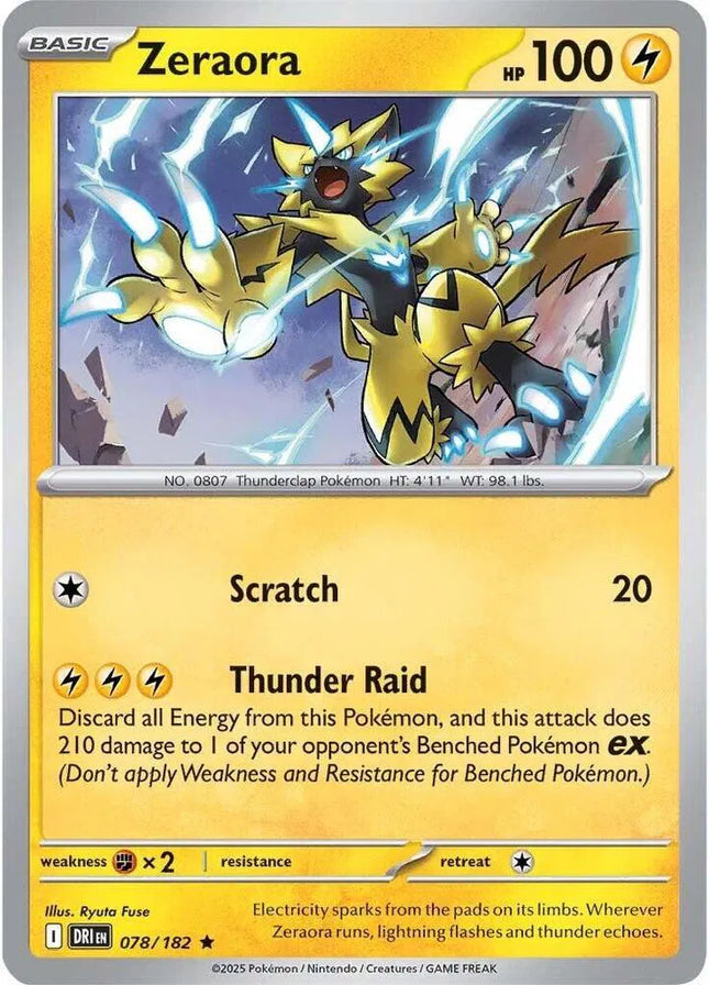 Zeraora Destined Rivals Rare 078/182 Reverse Holofoil