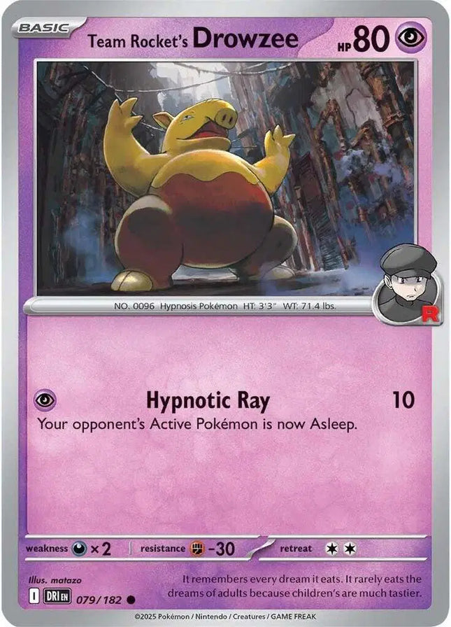 Team Rocket's Drowzee Common • 079/182 Destined Rivals
