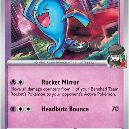 Team Rocket's Wobbuffet Rare • 082/182 Destined Rivals Reverse Holofoil