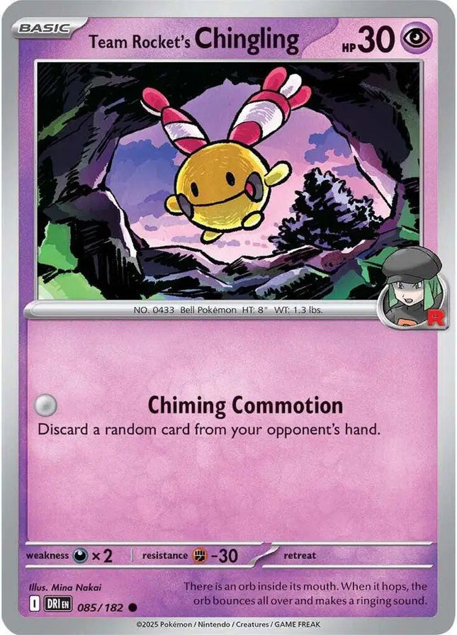 Team Rocket's Chingling Common • 085/182 Destined Rivals Reverse Holofoil