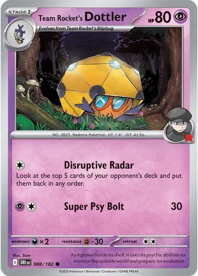Team Rocket's Dottler Common • 088/182 Destined Rivals Reverse Holofoil
