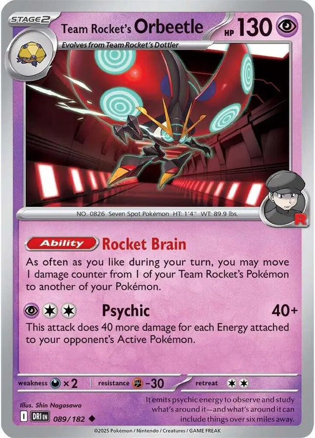Team Rocket's Orbeetle Uncommon • 089/182 Destined Rivals Reverse Holofoil