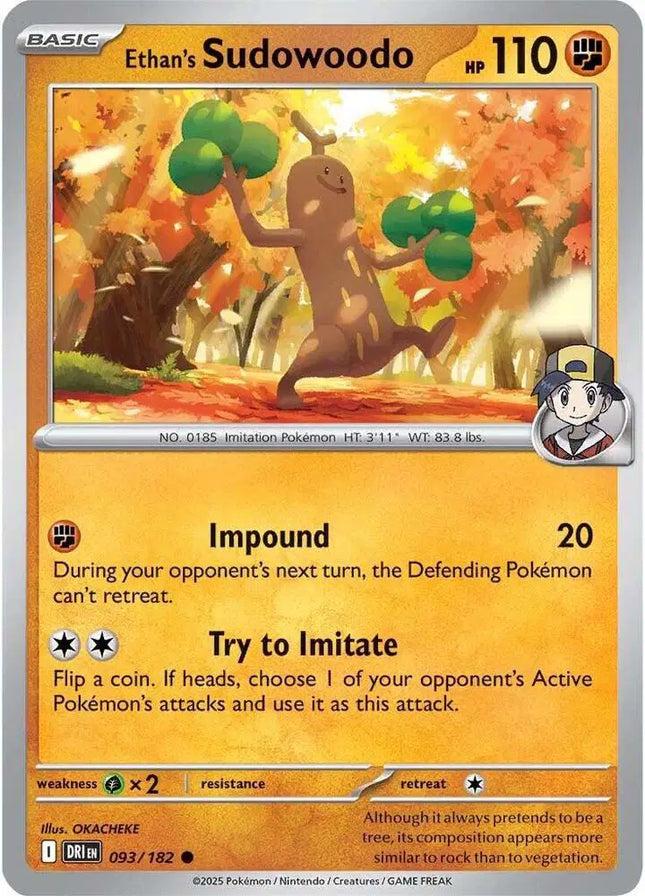 Ethan's Sudowoodo Common • 093/182 Destined Rivals Reverse Holofoil