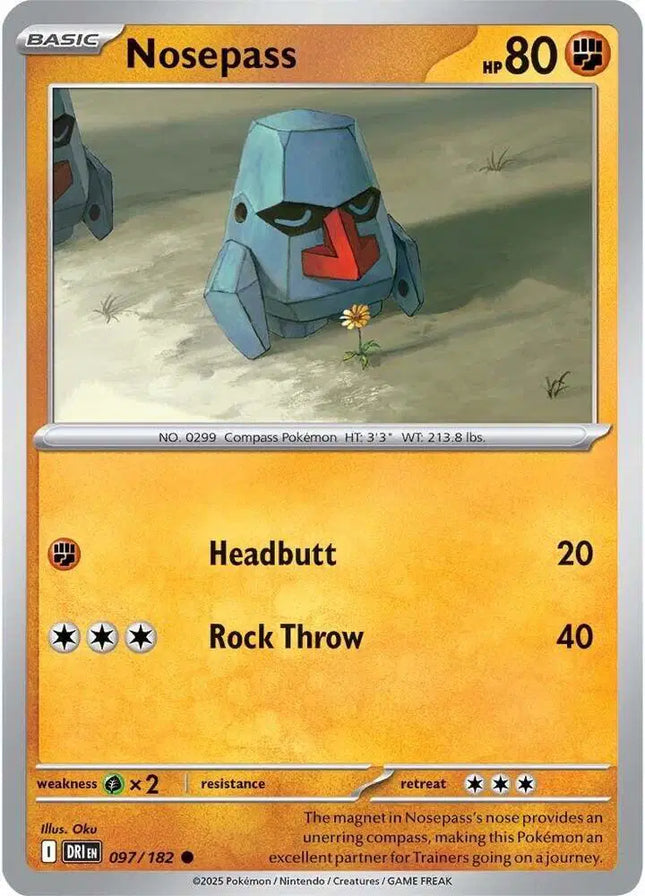 Nosepass Common • 097/182 Destined Rivals Reverse Holofoil