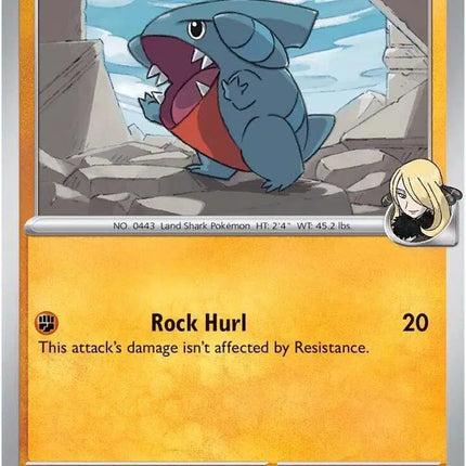 Cynthia's Gible Common • 102/182 Destined Rivals Reverse Holofoil