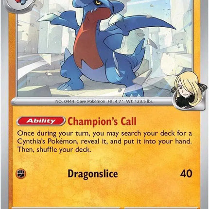 Cynthia's Gabite Pokemon 103/182 Destined Rivals Reverse Holofoil
