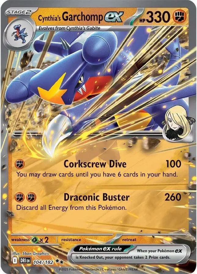 Cynthia's Garchomp ex Double Rare • 104/182 Destined Rivals