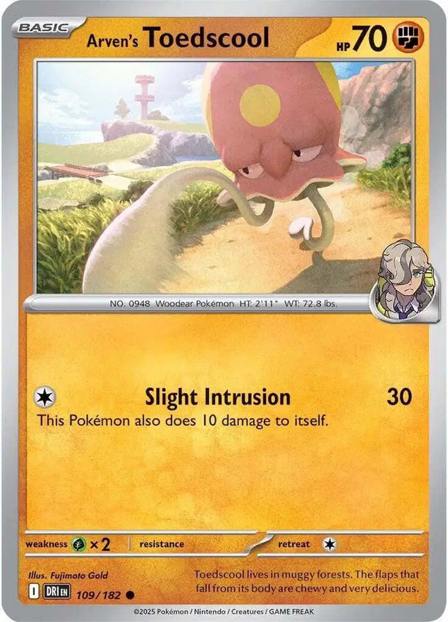 Arven's Toedscool Common • 109/182 Destined Rivals Reverse Holofoil