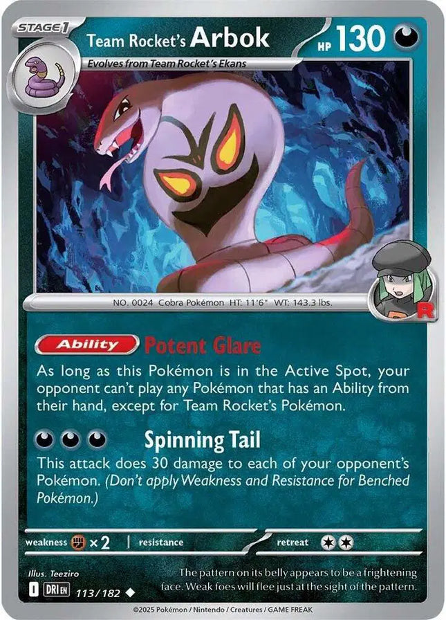 Team Rocket's Arbok Uncommon • 113/182 Destined Rivals