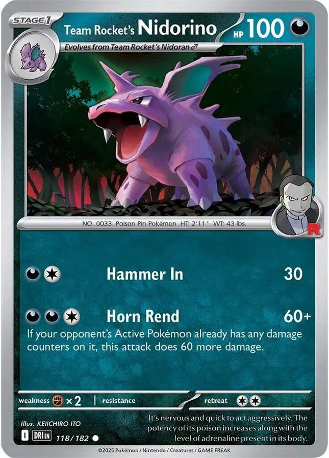 Team Rocket's Nidorino Common • 118/182 Destined Rivals