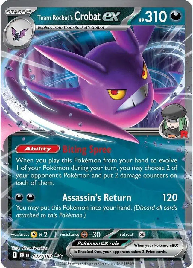 Team Rocket's Crobat ex Double Rare • 122/182 Destined Rivals