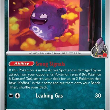 Team Rocket's Koffing Common • 125/182 Destined Rivals Reverse Holofoil