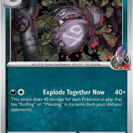 Team Rocket's Weezing Uncommon • 126/182 Destined Rival Reverse Holofoil