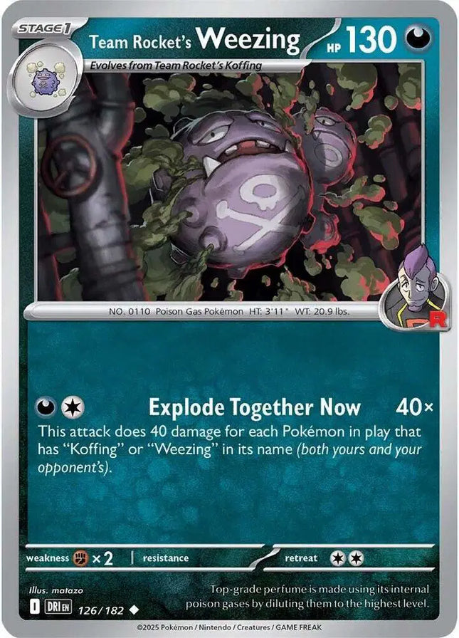 Team Rocket's Weezing Uncommon • 126/182 Destined Rival Reverse Holofoil