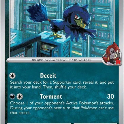 Team Rocket's Murkrow Destined Rivals Uncommon 127/182 Reverse Holofoil