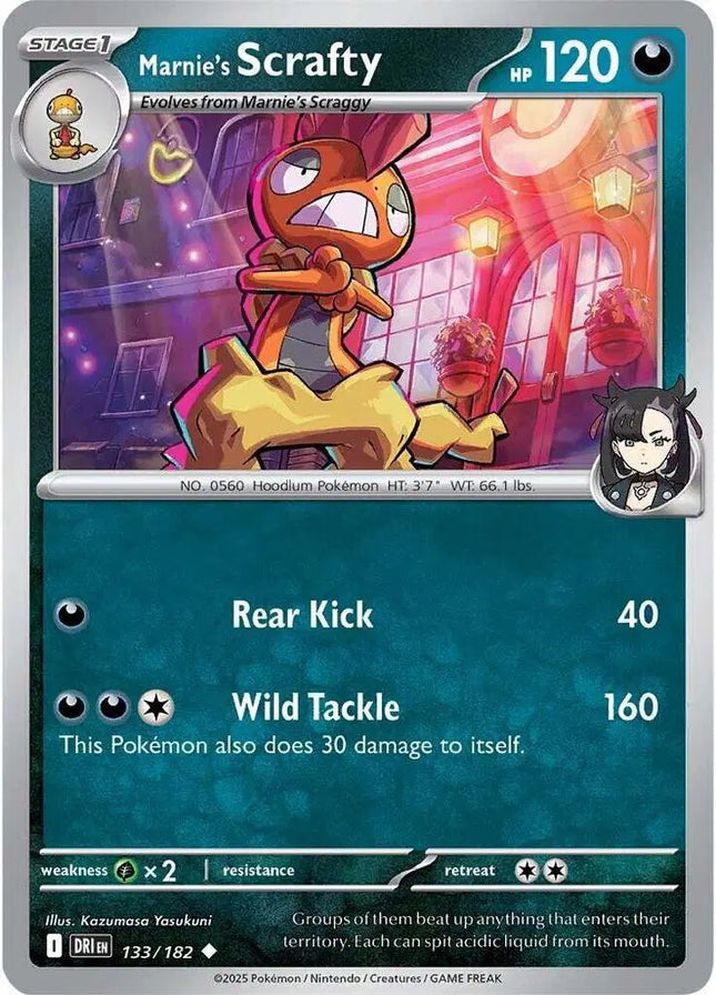 Marnie's Scrafty Uncommon • 133/182 Destined Rivals Reverse Holofoil