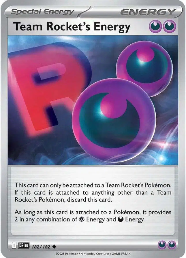 Team Rocket's Energy Uncommon • 182/182 Destined Rivals Reverse Holofoil