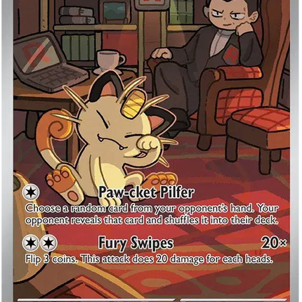Team Rocket's Meowth Illustration Rare • 203/182 Destined Rivals