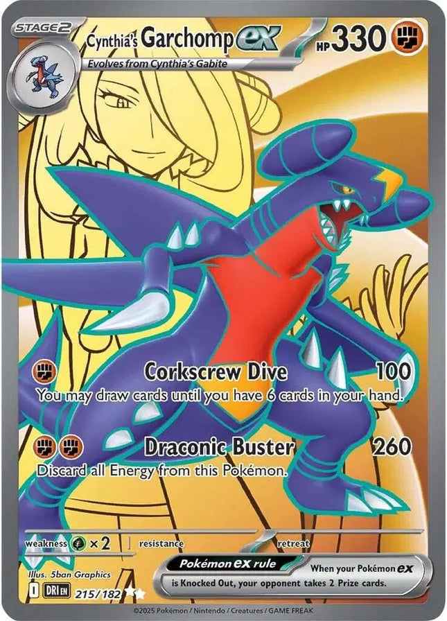 Cynthia's Garchomp ex Ultra Rare • 215/182 Destined Rivals