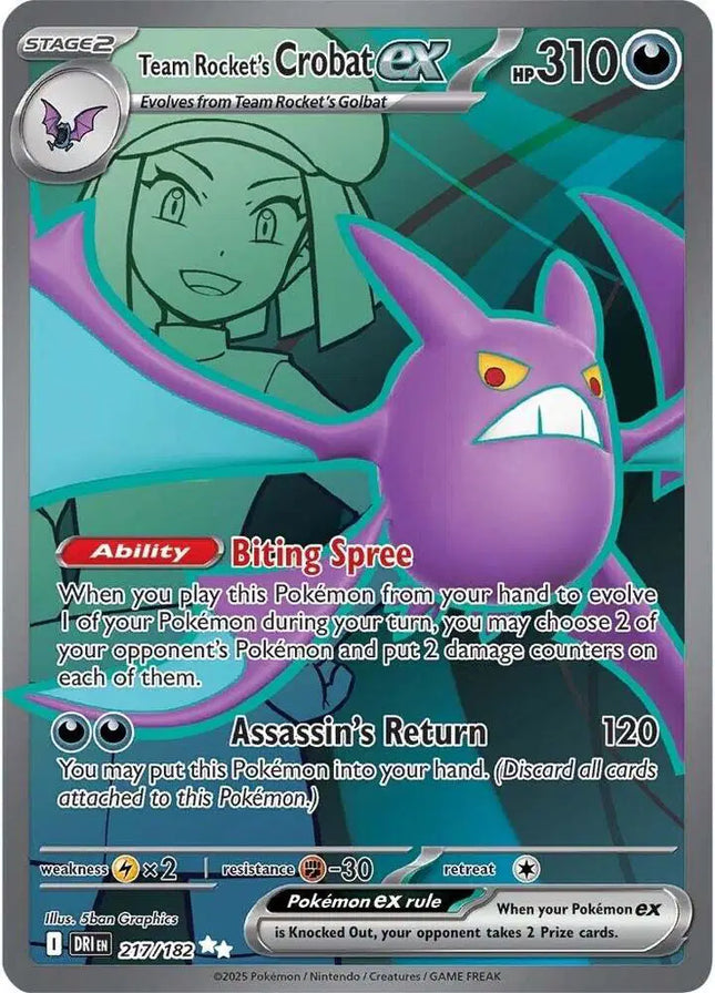 Team Rocket's Crobat ex Ultra Rare • 217/182 Destined Rivals