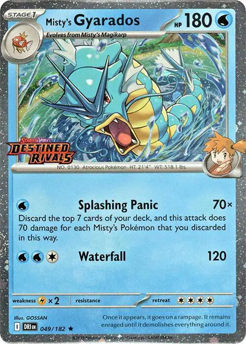 Misty's Gyarados (Prerelease) Rare • 049/182 Scarlet & Violet Promo