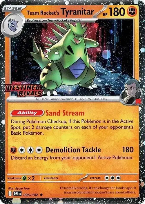 Team Rocket's Tyranitar (Prerelease) Rare • 096/182 Scarlet & Violet Promo
