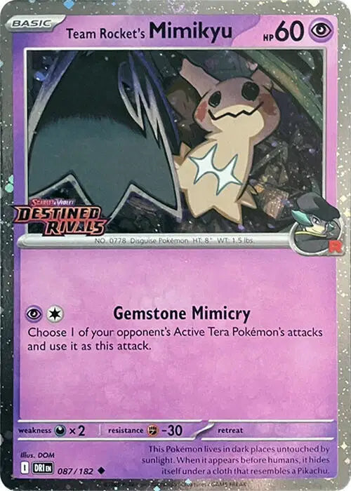 Team Rocket's Mimikyu (Prerelease) Uncommon • 087/182 Scarlet & Violet Promo