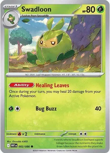 Swadloon Common • 002/086 White Flare Reverse Holofoil