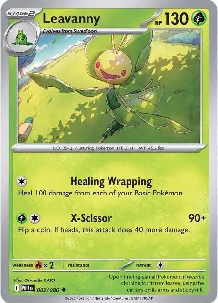 Leavanny Uncommon • 003/086 White Flare Reverse Holofoil