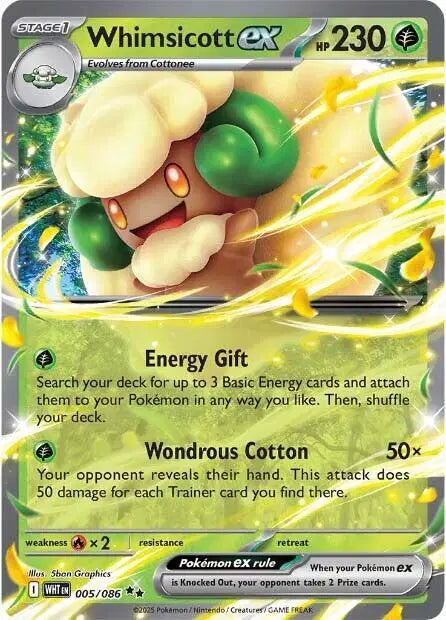 Whimsicott ex Double Rare • 005/086 White Flare