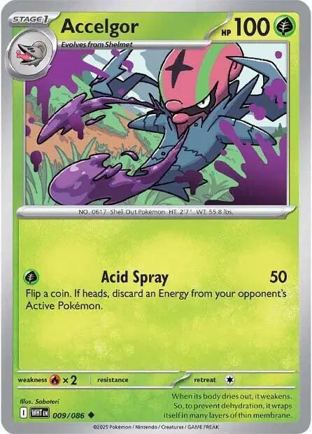 Accelgor Uncommon • 009/086 White Flare Reverse Holofoil