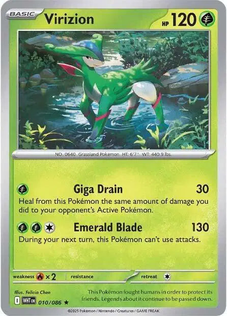 Virizion Rare • 010/086 White Flare Reverse Holofoil