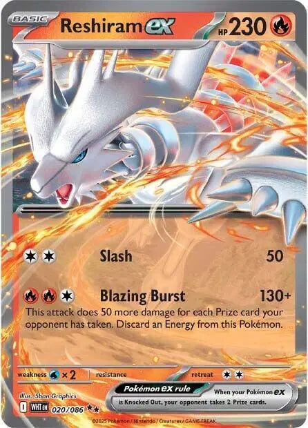 Reshiram ex Double Rare • 020/086 White Flare