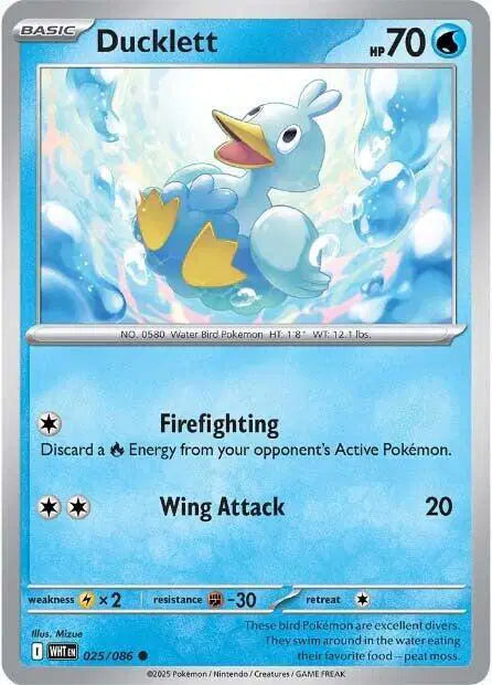 Ducklett Common • 025/086 White Flare Reverse Holofoil