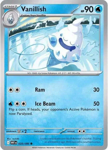 Vanillish Common • 028/086 White Flare Reverse Holofoil