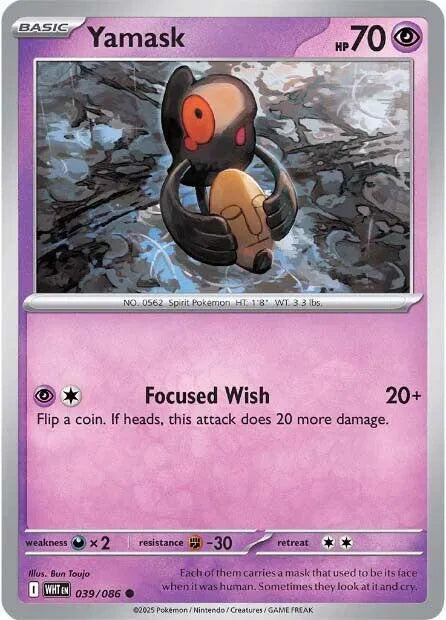Yamask White Flare Common 039/086 Reverse Holofoil