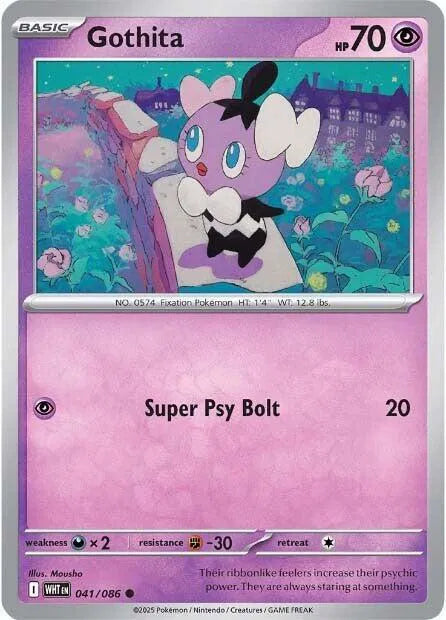Gothita White Flare Common 041/086 Reverse Holofoil