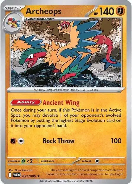 Archeops Rare • 051/086 White Flare Holofoil