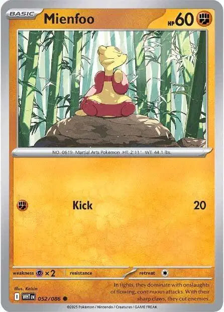 Mienfoo Common • 052/086 White Flare Reverse Holofoil