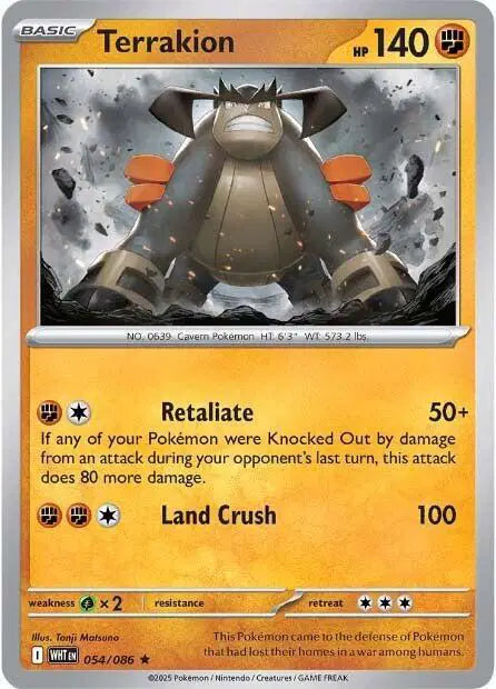 Terrakion Rare • 054/086 White Flare Holofoil