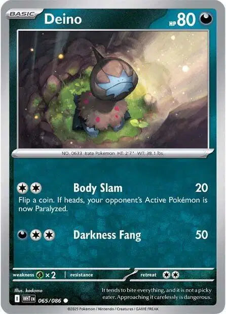 Deino Common • 065/086 White Flare Reverse Holofoil