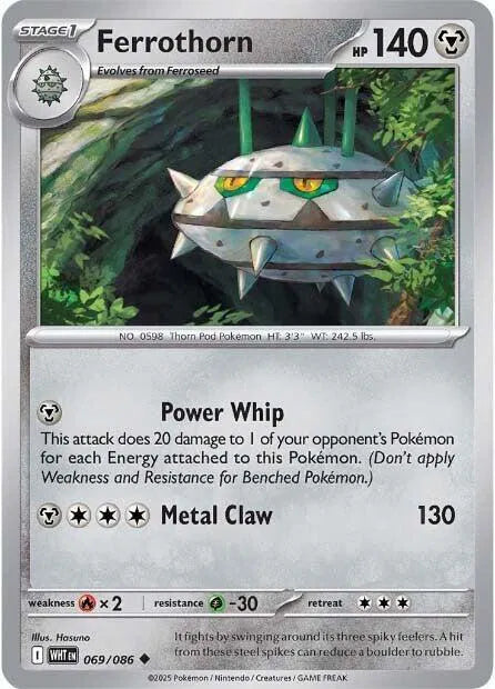Ferrothorn White Flare Uncommon 069/086 Reverse Holofoil