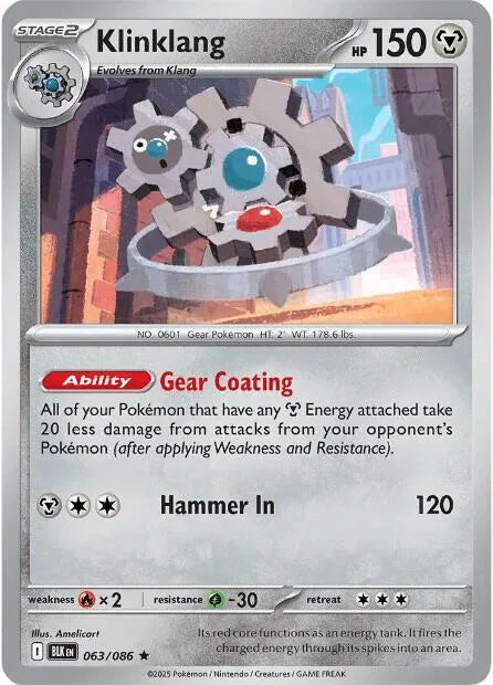 Klinklang Black Bolt Rare 063/086 Reverse Holofoil
